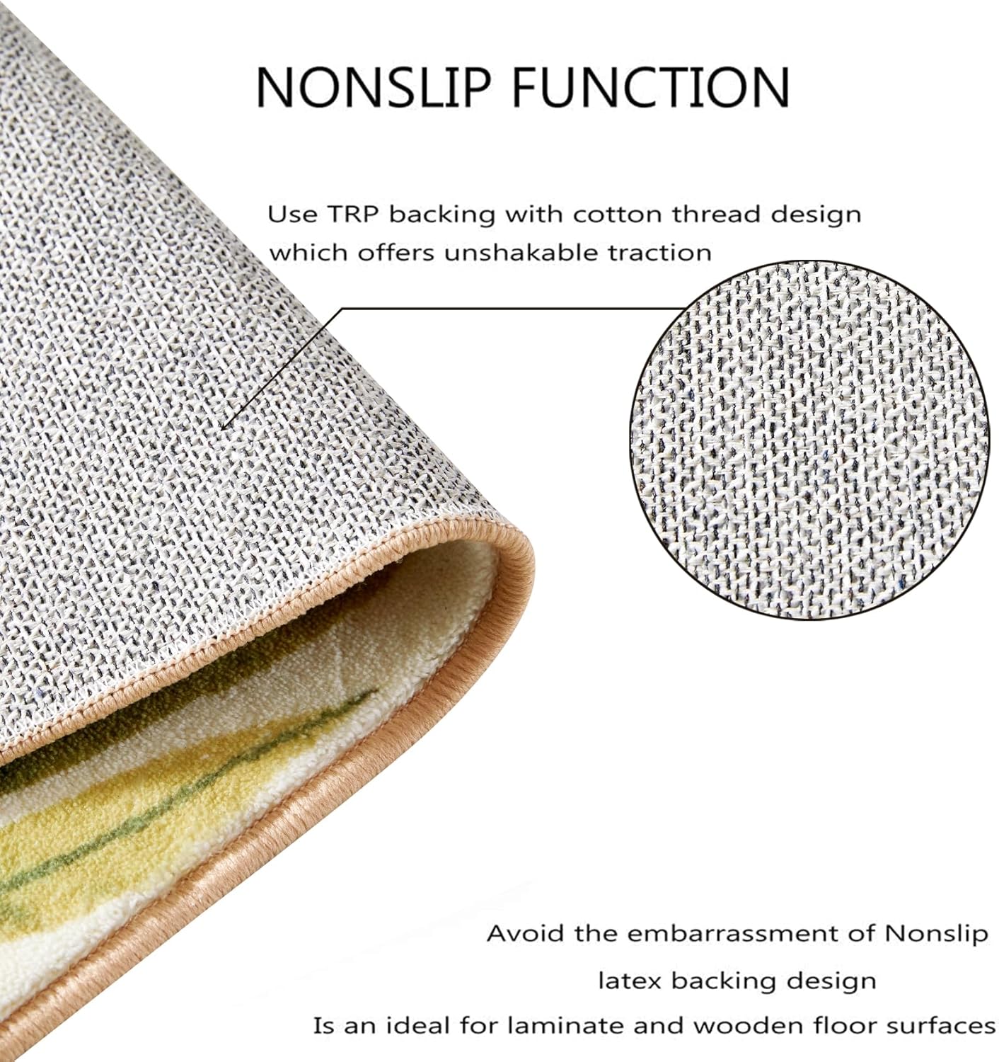 RoomTalks Mid Century Modern Washable Rug, Boho Cute Aesthetic 5x7 Area Rugs for Bedroom Dining Living Room Kitchen, Abstract Tropical Leaves Non Slip Thin Indoor Entryway Rug Accent Floor Carpet