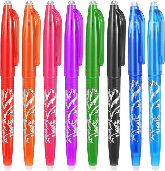 8pcs Heat Erasable Pens for Fabric, Fabric Marking Pens Fabrics Markers No Ghost Lines, Disappearing Ink for Precise Marking for Quilting Sewing Embroidery DIY Dressmaking Fabrics Tailors Chalk