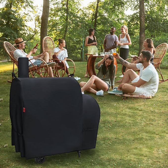 Outdoor Grill Cover for Royal Gourmet CC1830FC Barrel Charcoal Grill, 46" Waterproof 600D Heavy Duty BBQ Grill Cover, Cover Geny Charcoal Grill Covers Fit Royal Gourmet CC Series Grills.