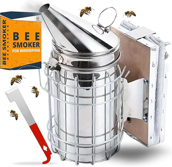SunVara Bee Smoker Stainless Steel Heat Shield High Standard 11"