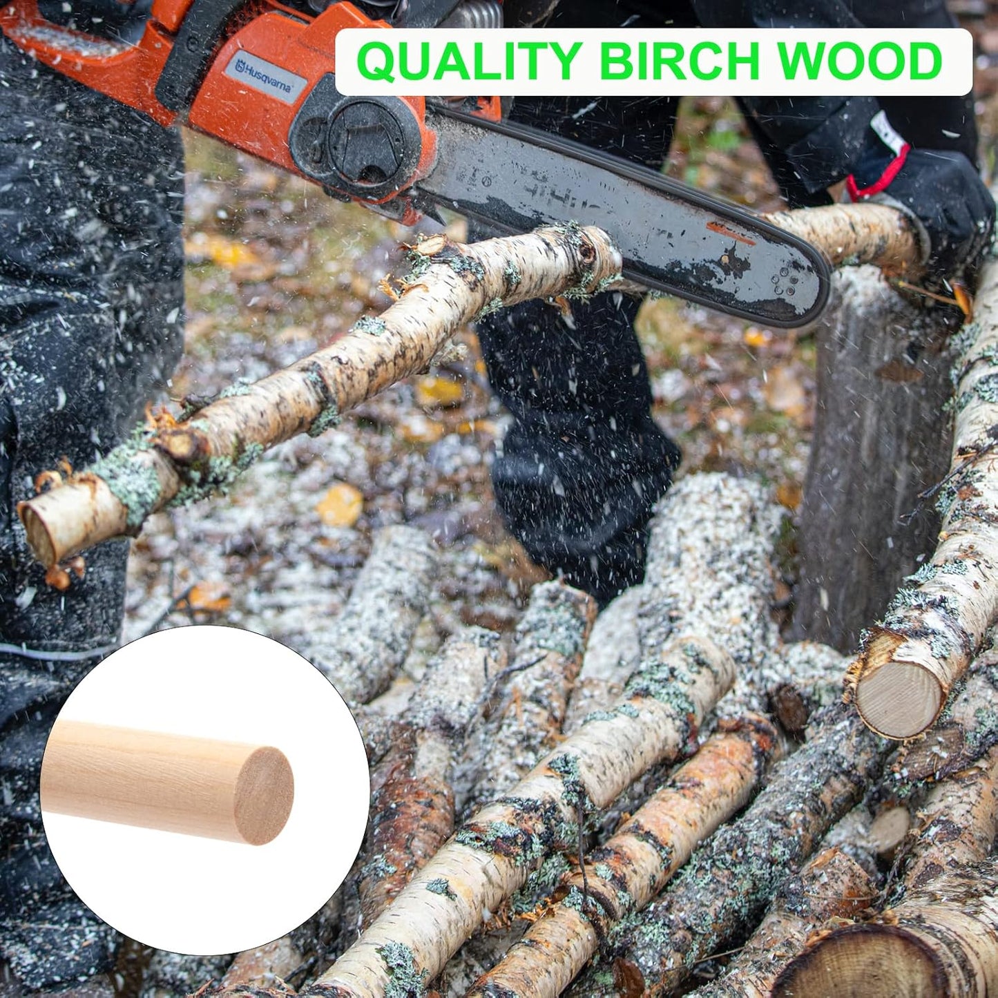 Wooden Dowel Rods Wood Dowels for Crafts, 6 PCS 3/4 x 15 Round Macrame Wooden Sticks for Crafting, Unfinished Hardwood Sticks for Arts and DIYers, Tiered Cake Support, Closets, Wedding Ribbon Wands