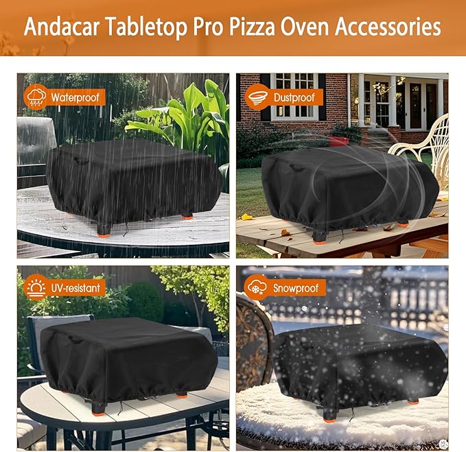 Waterproof Pizza Oven Cover for Blackstone 2404 Leggero Tabletop Pro Pizza Oven Accessories, Heavy Duty Cover for Blackstone Pizza Oven - 25" L×26" W×11" H, Black