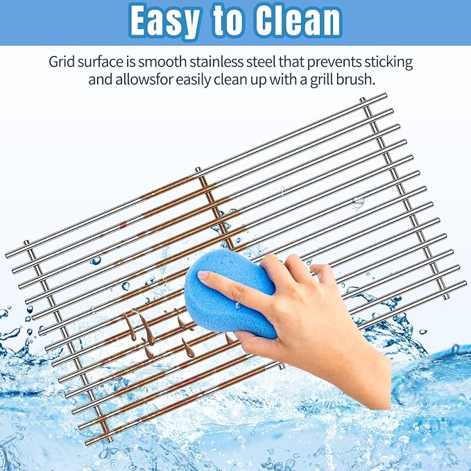 18 7/8" SUS304 9MM Cooking Grates for Weber Genesis II E210 Grill Grates for Weber Genesis II E-210 S-210 Genesis LX E240 S-240, 2-Pack Grill Grate for Weber 60004001 65004001 66801 66094