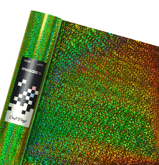 VViViD Mosaic+ Crafting Vinyl (Green Holographic Glitter, 1ft x 5ft)