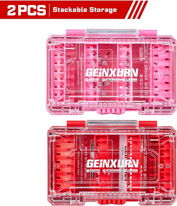 2Pcs Storage Box Case, small parts box with detachable divider, Screwdriver Bit Set Box
