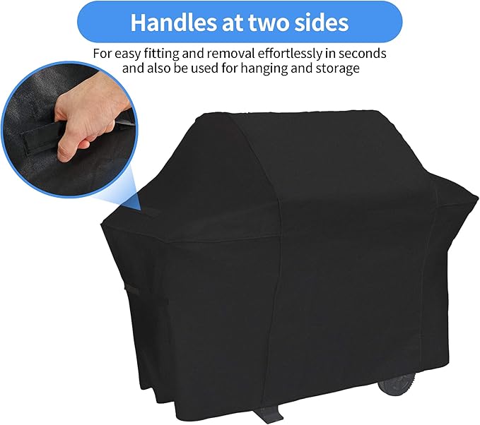 NEXCOVER 64 Inch Grill Cover - 600D Heavy Duty Waterproof and Weather Resistant BBQ Cover for Weber, Char Broil, Nexgrill, Brinkmann, Holland - Fade Resistant, Black