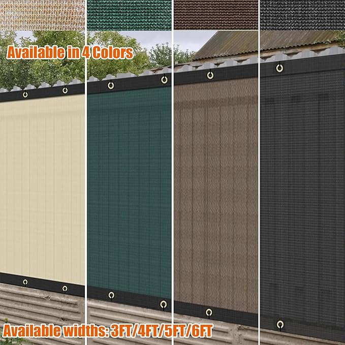 AYOHA 4' x 159' Privacy Fence Screen Fabric Mesh Shade Net Cover, Heavy Duty 160 GSM Privacy Barrier for Chain Link Fence, 90% Privacy Blockage, Excellent Airflow, Cable Zip Ties Included, Beige