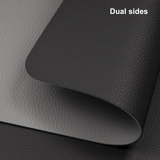 Myir JUN Table Runner Double Sided Vinyl Runner Table 55 Inch Long Runner for Table Washable Waterproof Non-Slip for Home Decorations Gray Black,12 x 55 inch