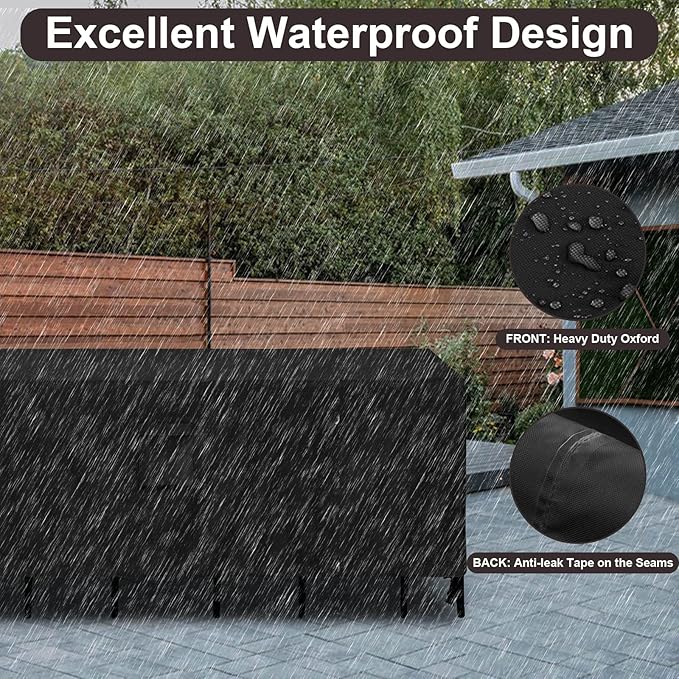 PureFit Patio Furniture Covers, Outdoor Table Furniture Cover Waterproof Rectangle, Patio Sectional Couch Set Cover for Deck, Lawn and Backyard, UV Resistant, 90"L x 64"W x 28"H, Black