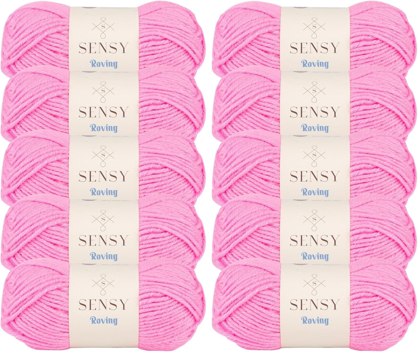 10 Skeins of Sensy Roving Yarn, 3.5 oz, 132 Yards, Gauge 5 Bulky (Neon Pink)