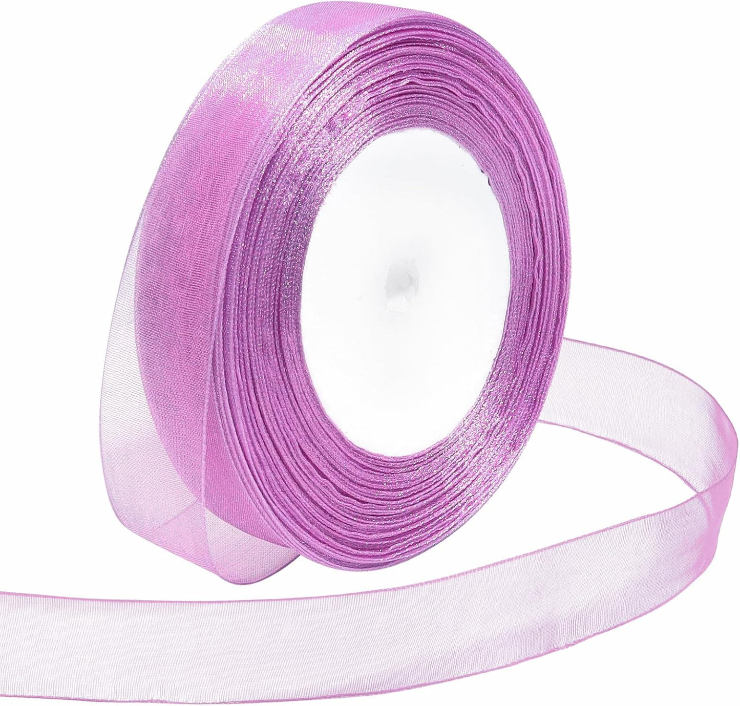 Ribbon for Gift Wrapping 3/4 inch Lavender Sheer Organza Ribbon for Flower Bouquet Tulle Thin Chiffon Ribbons for Wedding Invitations Christmas Halloween Presents Decorations Crafts 50 Yards