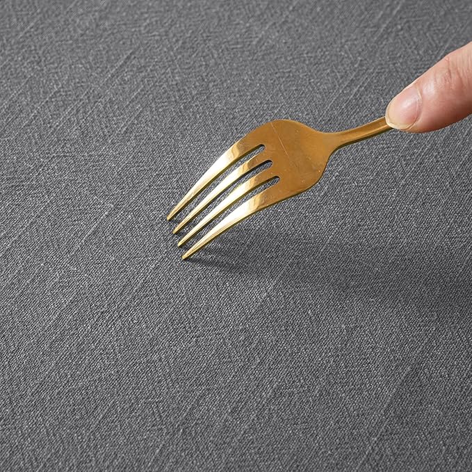 MIULEE Linen Cotton Blend Tablecloth Rectangle, Luxury Waterproof Stain Resistant Durable Farmhouse Oblong Table Cloth for Dining Party Christmas Weddings Birthday, 52 x 84 inch, Light Grey