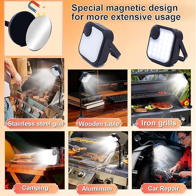 Rechargeable BBQ Grill Lights for Outdoor Grill, Magnetic Grill Lights for Outdoor Barbeque (BBQ Grilling Gifts)