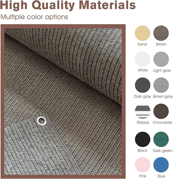 SUNNY GUARD 3'x16' Brown Grey Balcony Deck Privacy Screen Fence, Apartments Railing, Heavy Duty Wind Block Screen for Outdoor,Backyard,Patio,Porch Privacy（We Make Custom Sizes）