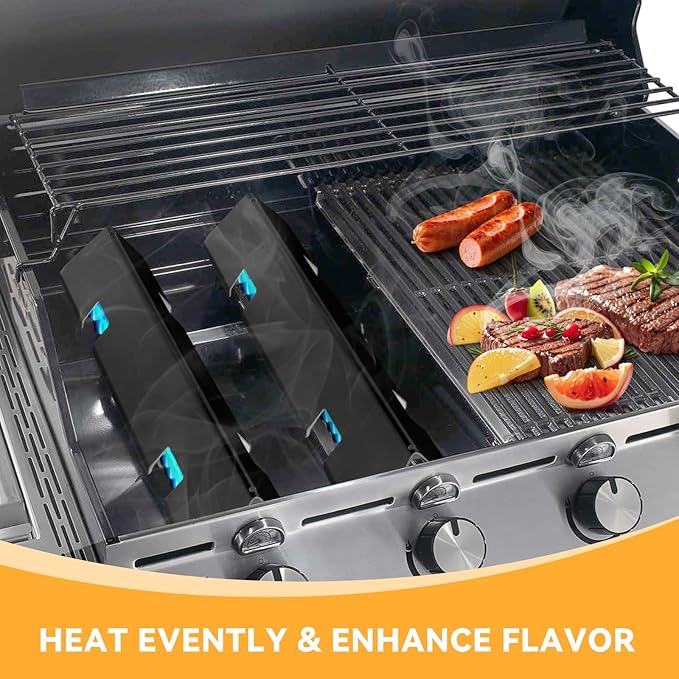 15.3 Inch Flavorizer Bars for Weber Spirit I & II 200 Gas Grills with Front-mounted Knobs, for Spirit E210 S210 E220 S220, Porcelain-enameled Steel, 3 PCS, for Weber Spirit Grill Parts 7635