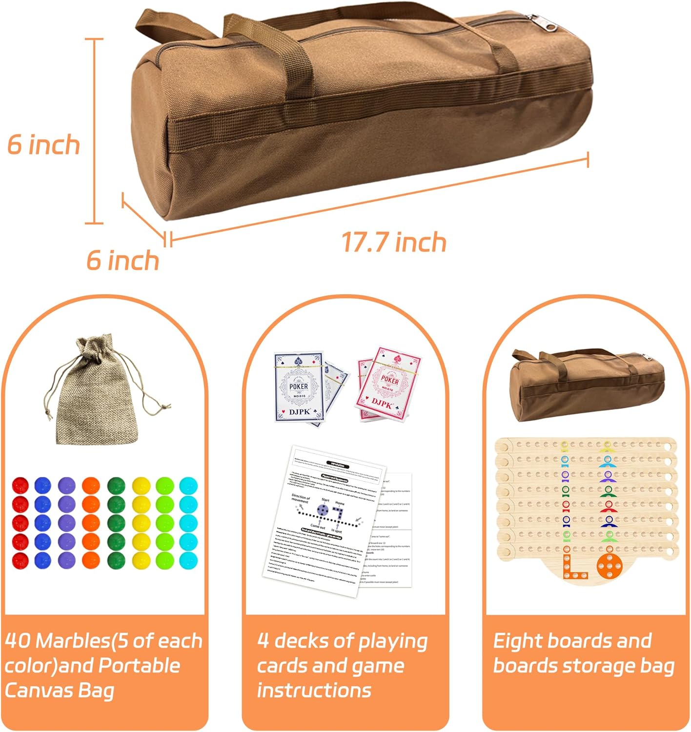 Solid Wood Marbles and Jokers Board Game: Versatile Family Entertainment for 2-8 Players, Featuring Interlocking Game Boards, Multiple Colors, Marbles, and Card Decks Ideal for Parties and Game Nights