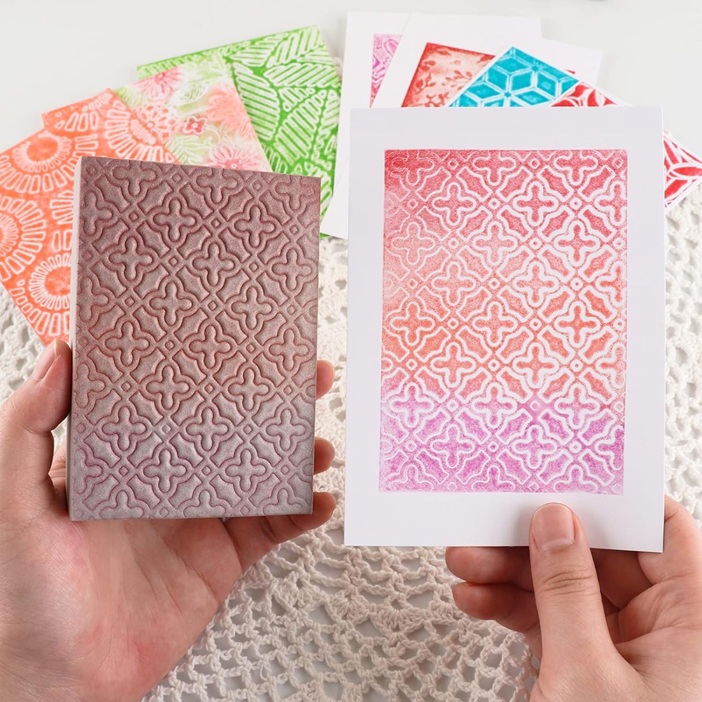 BAOFALI 2 Pcs Large Stamping Foam Grey Moldable Foam Stamps Plastic Dry Foam Stamp Pad Cut and Dry Foam Stamping Foam Block for Sculpture, Modeling, DIY Arts and Handicrafts Projects