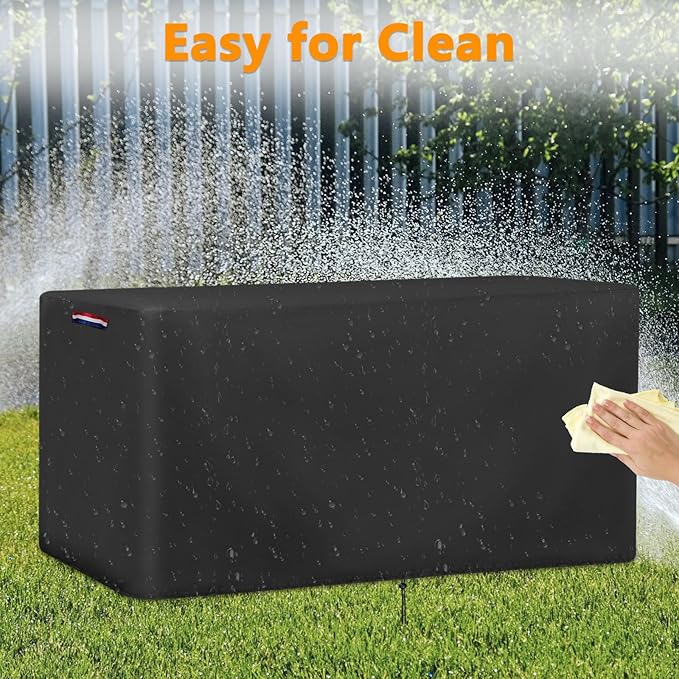 Outdoor Storage Deck Box Cover for Rubbermaid Cabinet, Waterproof Outdoor Storage Container Covers 134 Gal ,Heavy Duty Patio Storage Bench Cover for Patio Furniture,56"L x 28"D x 27"H