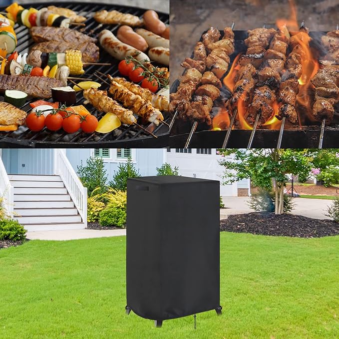 Smoker Cover Fit for East Oak Ridgewood Pro 30" Electric Smoker, Waterproof Grill BBQ Cover Vertical Smoker Covers-19 D x 18" W x 45" H