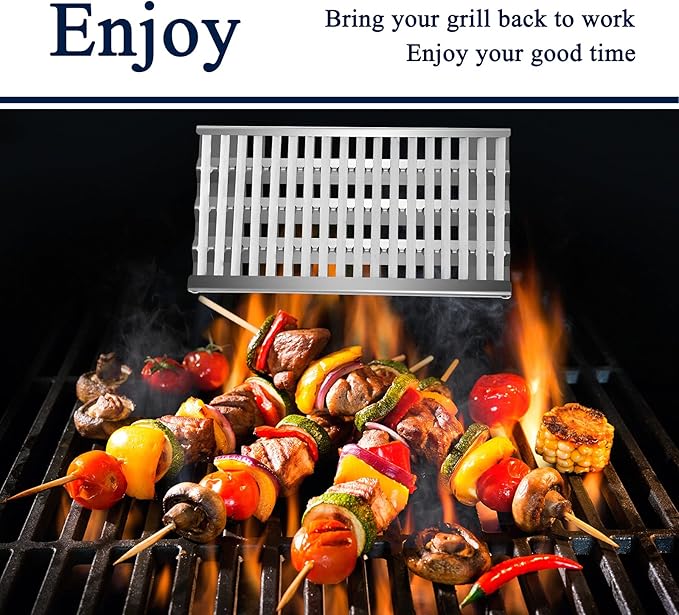 Grill Replacement Parts, Stainless Steel Heat Plate Shield Deflector, DCS Radiant Tray Ceramic Rod Complete Burner Cover for Select BGB48-BQAR、BGA48-BQRN、DCS36E-BQARN、BG27-BQL、BGB36-BQAR、DCS48DS-BQRN