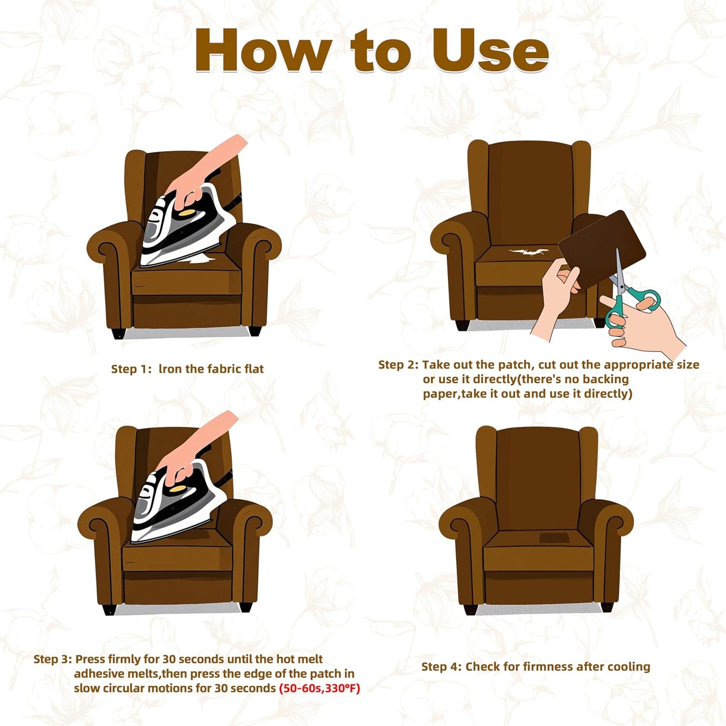 Iron on Patches, 8 Pieces Iron on Canvas Patches, Fabric Patches for Couch, Tent, Clothing, Seat, Canvas Repair Decorating Kit 3.7" by 4.9" (9.5 cm x 12.5 cm, Grass Green)