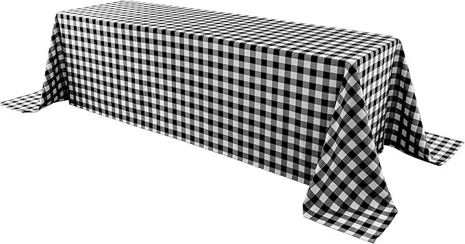 Classic Gingham Buffalo Tablecloth Fabric - Oblong 90x132 Inch Water Proof Checkered Table Cloth for Indoor Outdoor - Table Cover for Birthday, Picnics, BBQs, and Parties