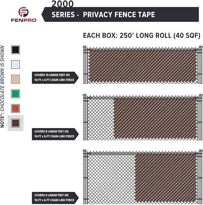 Chain Link Fence Privacy Tape (Chocolate Brown)