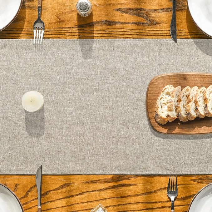Artoid Mode Light Brown Table Runner, Seasonal Fall Washable Kitchen Dining Table Decoration for Home Party Decor 13x90 Inch