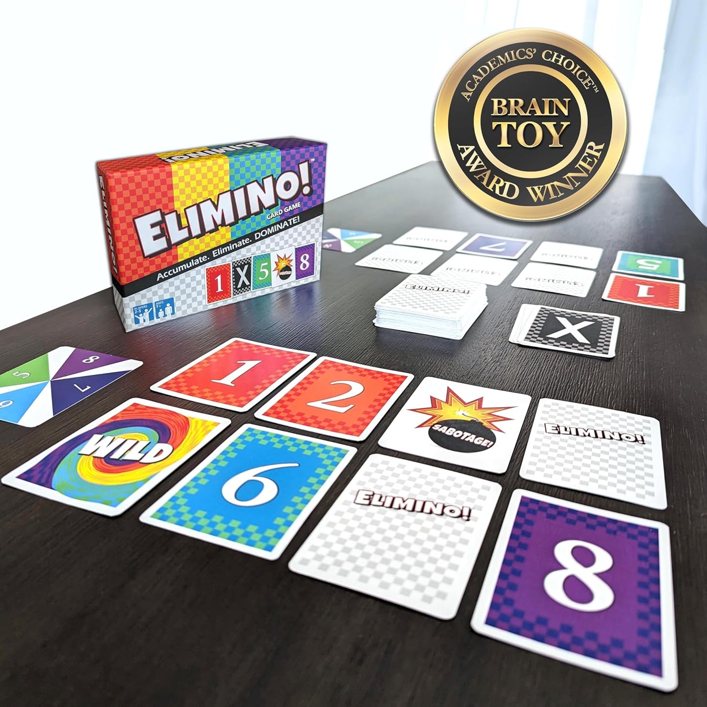 Elimino! A Fast Paced Card Game for Kids, Adults and Families, an Easy to Learn Game for a Fun Family Game Night | Ages 7+