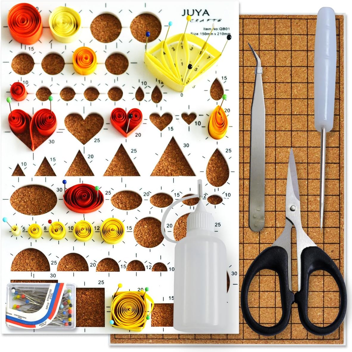JUYA Paper Quilling Kit with Blue Tools 960 Strips Board Mould Crimper Coach Comb (Paper Width 3mm)