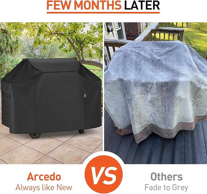 Arcedo Grill Cover 65 Inch Compatible with Weber Genesis II 400 Series and LX 400 Series Gas Grill, Waterproof Heavy Duty Outdoor 4 Burner Fade Resistant BBQ Cover, Compared to 7131