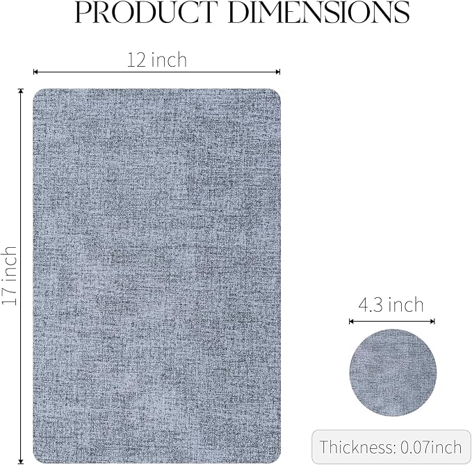 MOSAYT Faux Leather Placemats Set of 6, Heat Resistant Wipeable Washable Vinyl Place Mats with Coasters, Waterproof Oil Proof Table Mats for Kitchen Dining Party Indoor Outdoor, 12" x 17", Sky Blue