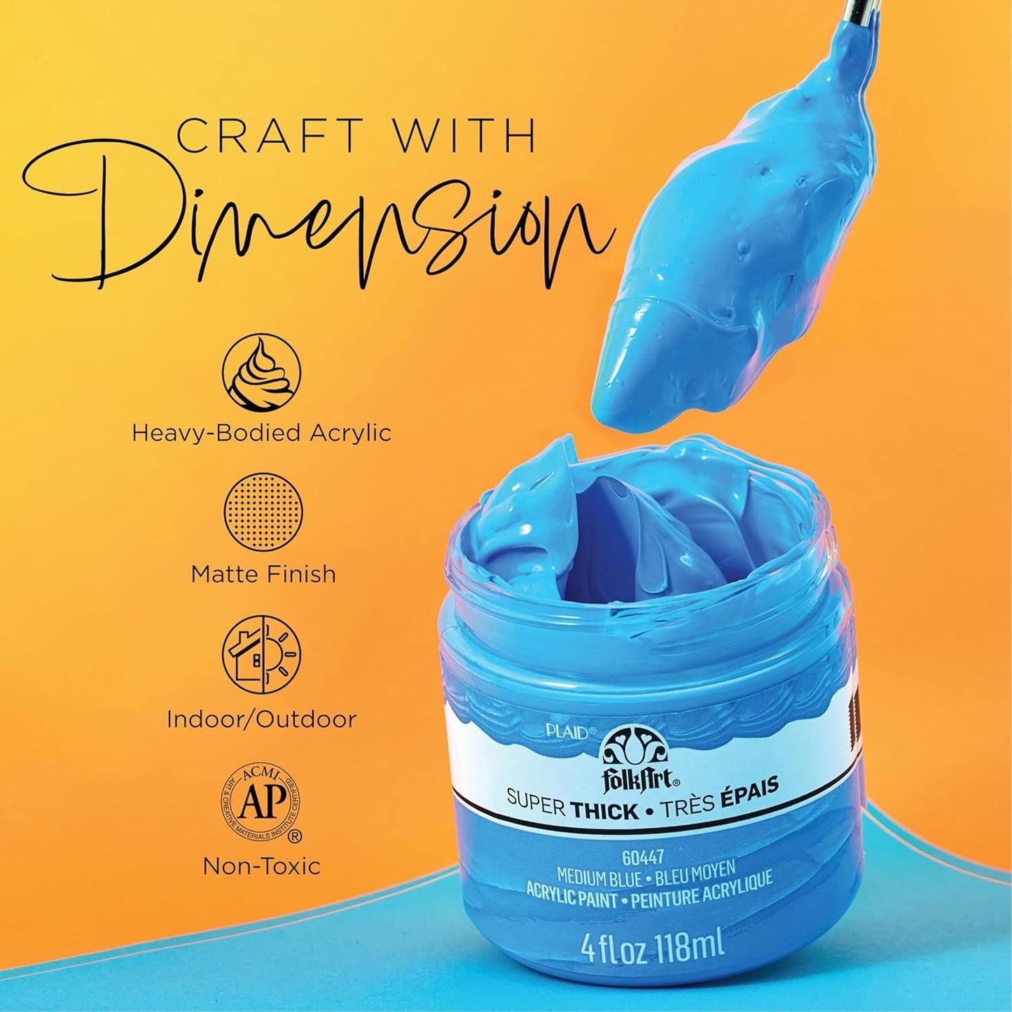 FolkArt Super Thick Acrylic Paint with a Textured Finish, Turquoise, 4 oz