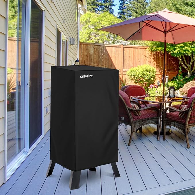 Onlyfire Grill Cover for Masterbuilt 30 Inch Propane Smoker, Heavy Duty Waterproof Replacement Cover, Black