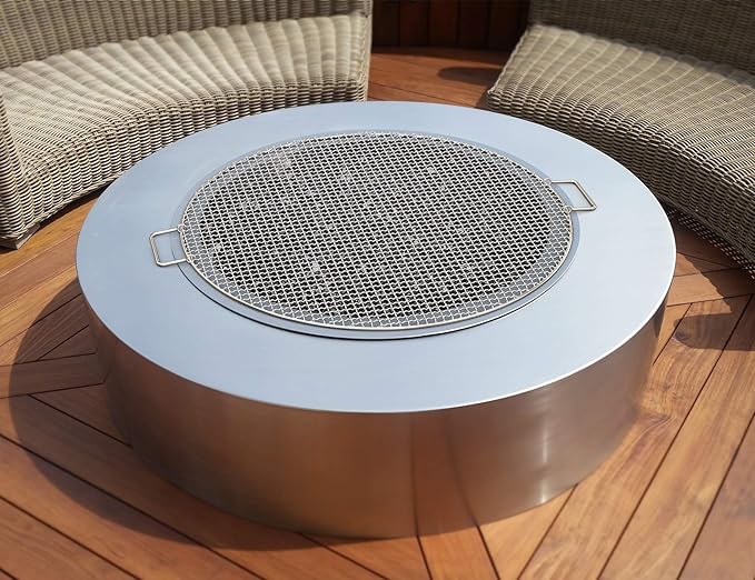 Stanbroil Fire Pit Cooking Grill Grate - Outdoor Round BBQ Campfire Grill Grid - Camping Cookware - Stainless Steel, 24 Inch