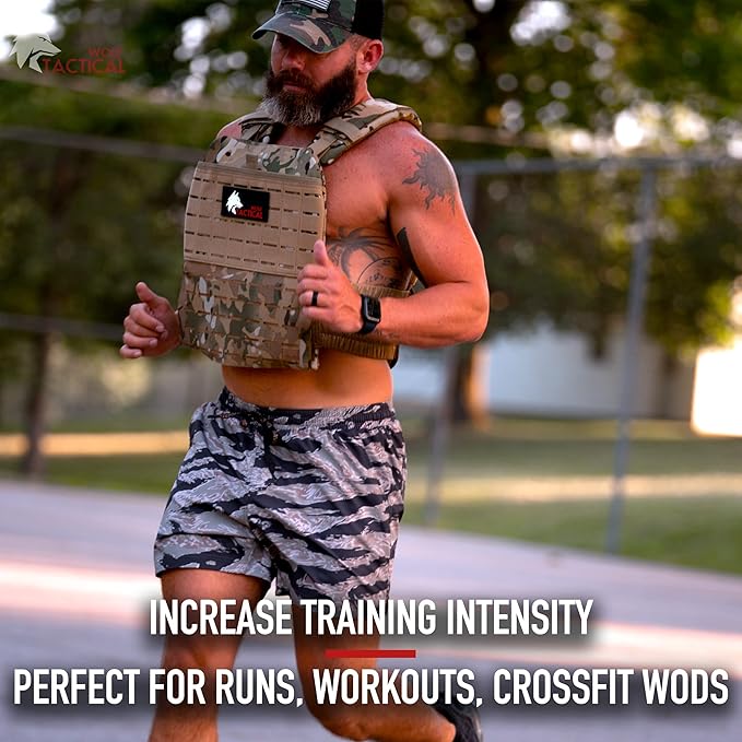 Wolf Tactical Adjustable Weighted Vest for Men & Women - Rucking, Workout, Running, Walking & CrossFit Weight Vest for Strength Training & Fitness