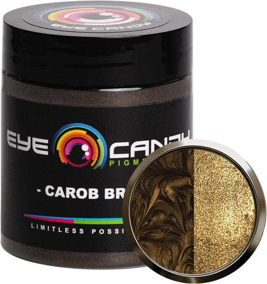 Eye Candy Pigments Premium Brown Mica Powder - Carob Brown (25gr) - for Epoxy, Resin, Soap, Paint, Woodworking, Acrylic Pouring, Bath Bombs, Fishing Lures - DIY Arts and Crafts Additive