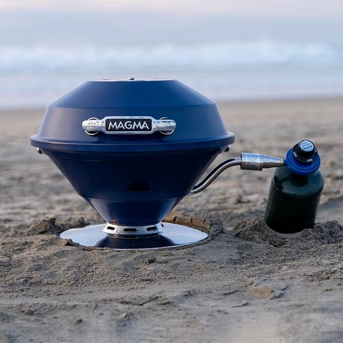 Magma C10-105-MB Midnight Blue Beach Fire Gas Grill | Portable Gas BBQ | Compact Propane Grill | Stylish Outdoor Cooker