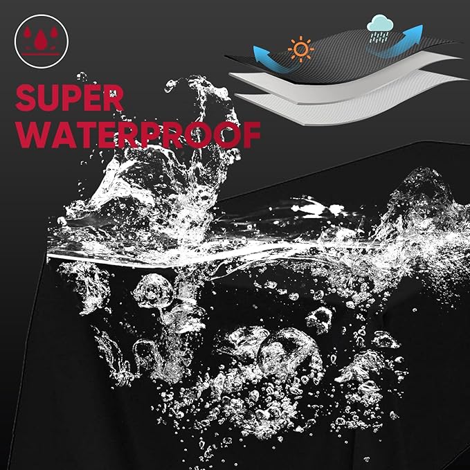 Turtle Life Round BBQ Grill Cover, 18inch Heavy Duty Durable Waterproof Rip Resistant UV Resistant Charcoal Kettle Grill Cover, Dia25 x33 H, Black