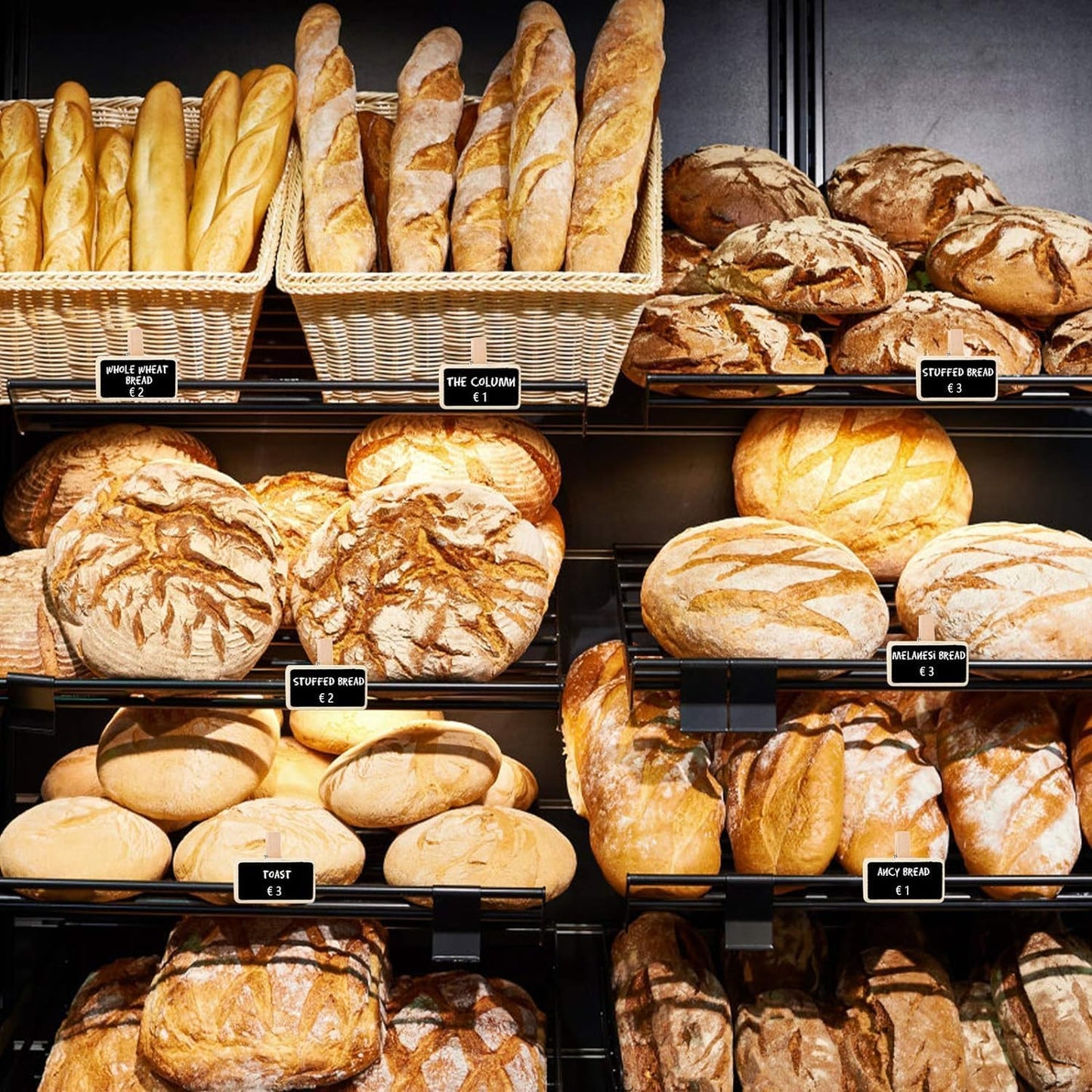 50Pcs Labels with Clips Mini Chalkboard Signs with Clip, Chalk Labels for Baskets Stocking Labels Small Chalkboard Sign for Note, Label Signs, Party Food Labels for Party Buffet (2.37x1.89inch)