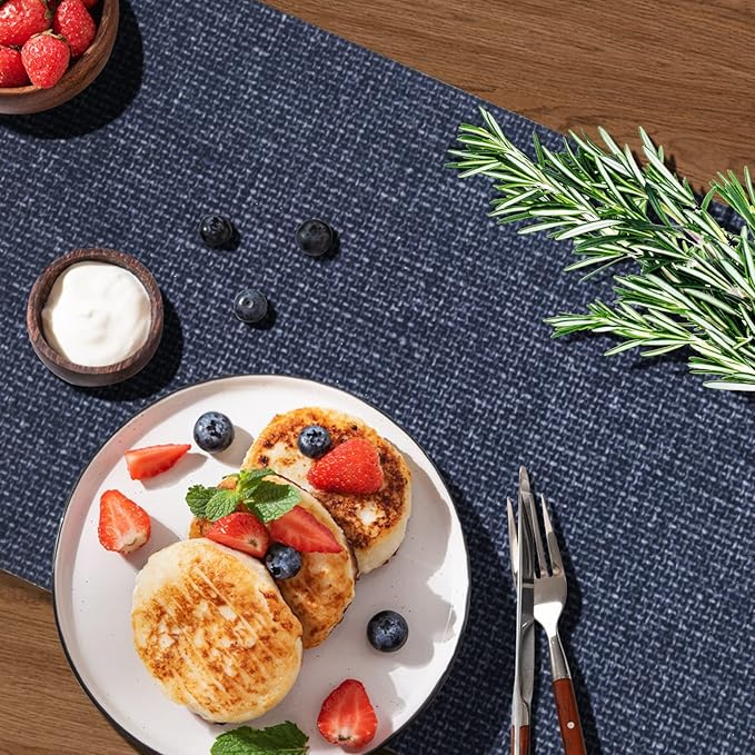 Trivet Table Runner Hot Plates Mat 12 X 40 Inch Heat Resistant Table Protector Waterproof Decorative Farmhouse Kitchen Trivets Counter Heat Proof Placemats for Hot Dishes (Black Line)