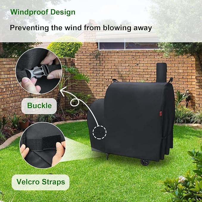 Outdoor Grill Cover for Royal Gourmet CC1830FC Barrel Charcoal Grill, 46" Waterproof 600D Heavy Duty BBQ Grill Cover, Cover Geny Charcoal Grill Covers Fit Royal Gourmet CC Series Grills.