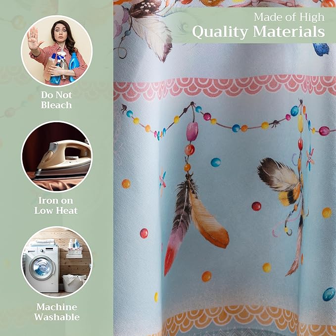 Maison d' Hermine Table Cloth Round Table 100% Cotton 69 Inches Tablecloth Reusable Decorative Everyday Use for Dining Room, Farmhouse, Home, Party, Festive & Wedding Spring Summer - Ibiza