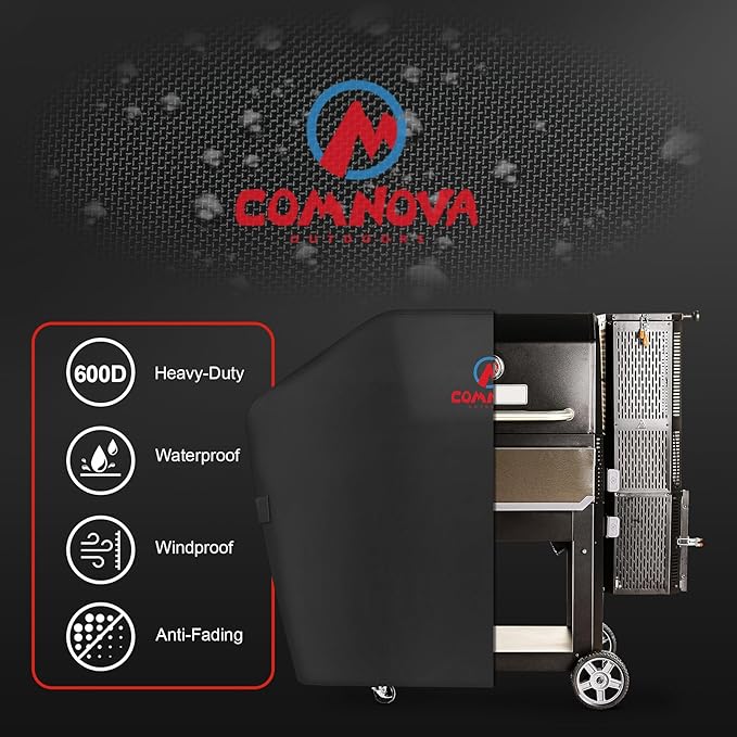 Comnova Grill Cover for Masterbuilt Gravity Series 1050 Digital Charcoal Grill and Smoker, Waterproof & Heavy Duty, 600D Charcoal Grill Cover for MB20040220, Black (61" x 21" x 48")