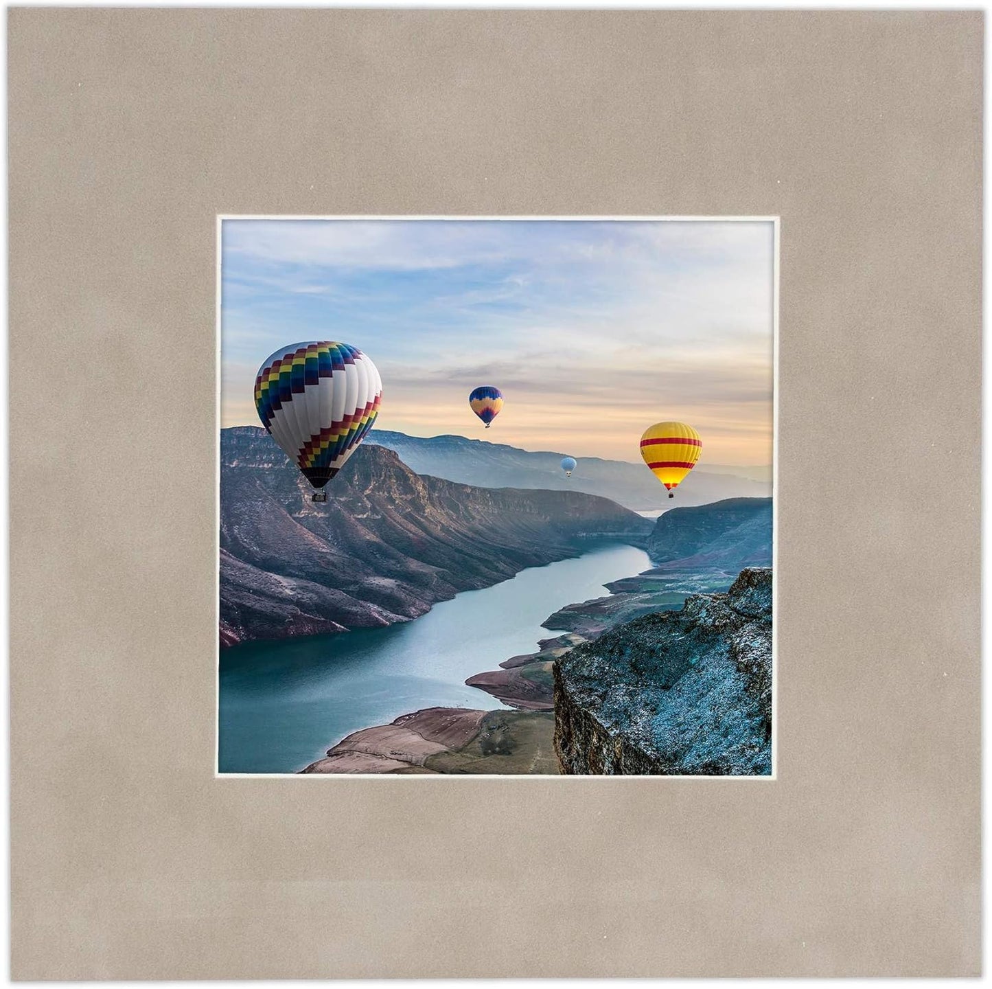 11x14 Grey Suede Matboard Bevel Cut for 8.5x11 Photos - Acid Free Light - For Pictures, Photos, Framing - 4-ply Thickness