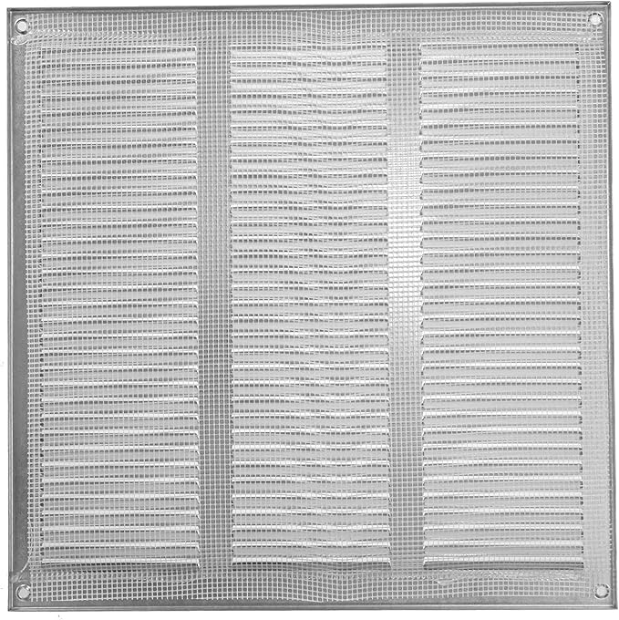 Repa Market 12x12 Inch Air Vent Cover/Galvanized Steel Louvered Grill Cover with Mesh Screen/Wall or Ceiling Vent/Durable Flush Mount HVAC Register for Indoor and Outdoor Ventilation