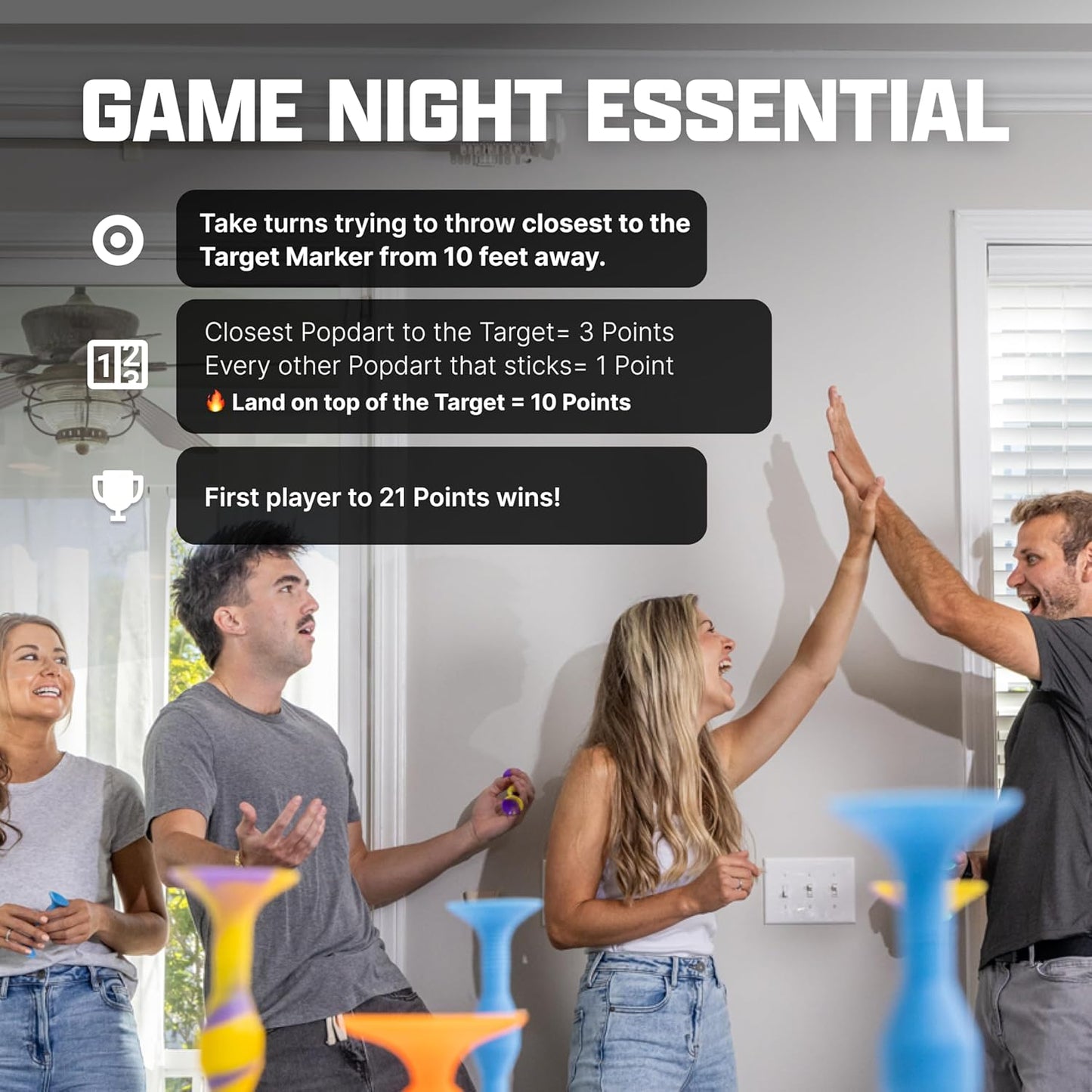 Popdarts PRO Pack Game Set (Fire & Ice) - Indoor, Outdoor Suction Cup Throwing Game - Competition with a POP