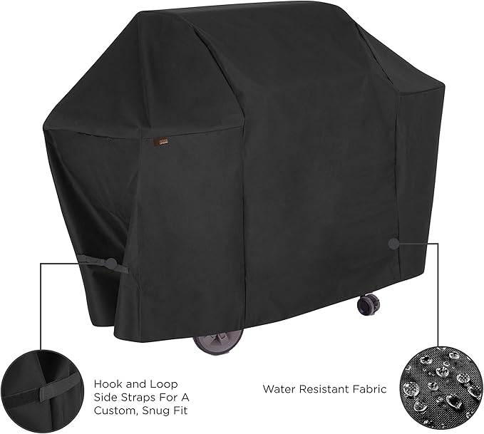 Modern Leisure 2977 Chalet 4 Burner Grill Cover (65 L x 25 D x 44.5 H) Water-Resistant, Medium, Black