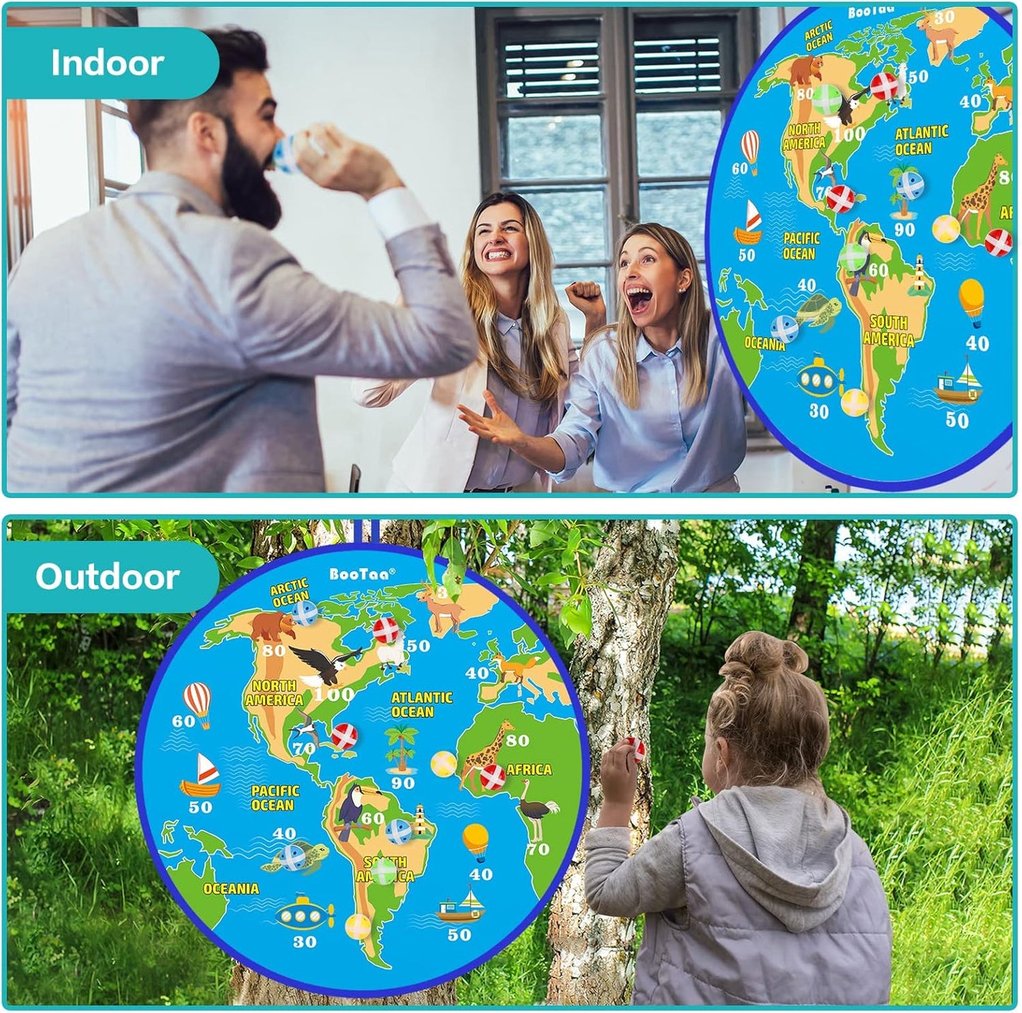 BooTaa 29" Large Dart Board for Kids, Kids Dart Board with Sticky Balls, Boys Toys, Indoor/Sport Outdoor Fun Party Play Game Toys, Birthday Gifts for 3 4 5 6 7 8 9 10 11 12 Year Old Boys Girls