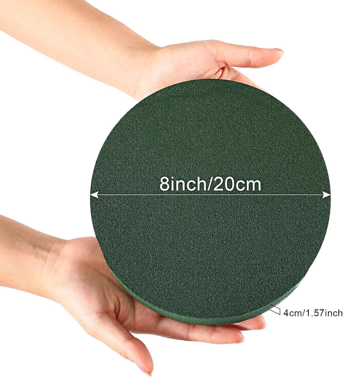 Maitys 12 Pieces Round Floral Foam Wet Green Flower Foam DIY Flower Arrangement Kit for Aisle Wedding Party Decoration(8 x 8 x 1.57 Inches)